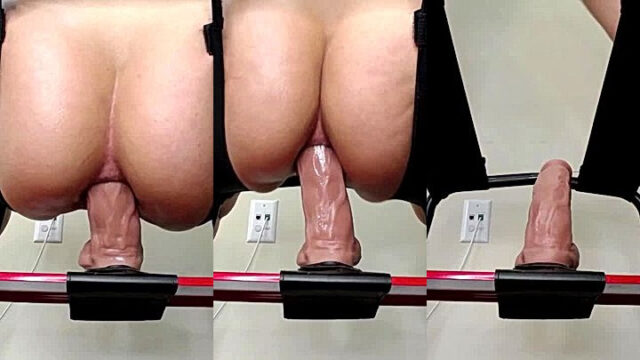 Alina Angel ass getting ripped by a dildo