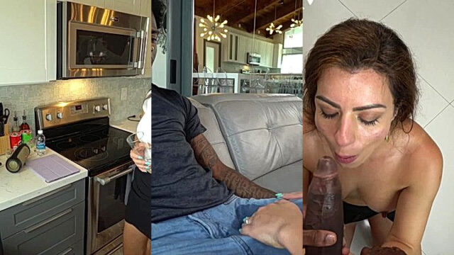 Alina Angel blowing a black dick and have sex