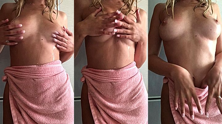 Freya Mayer removing her dress and teasing