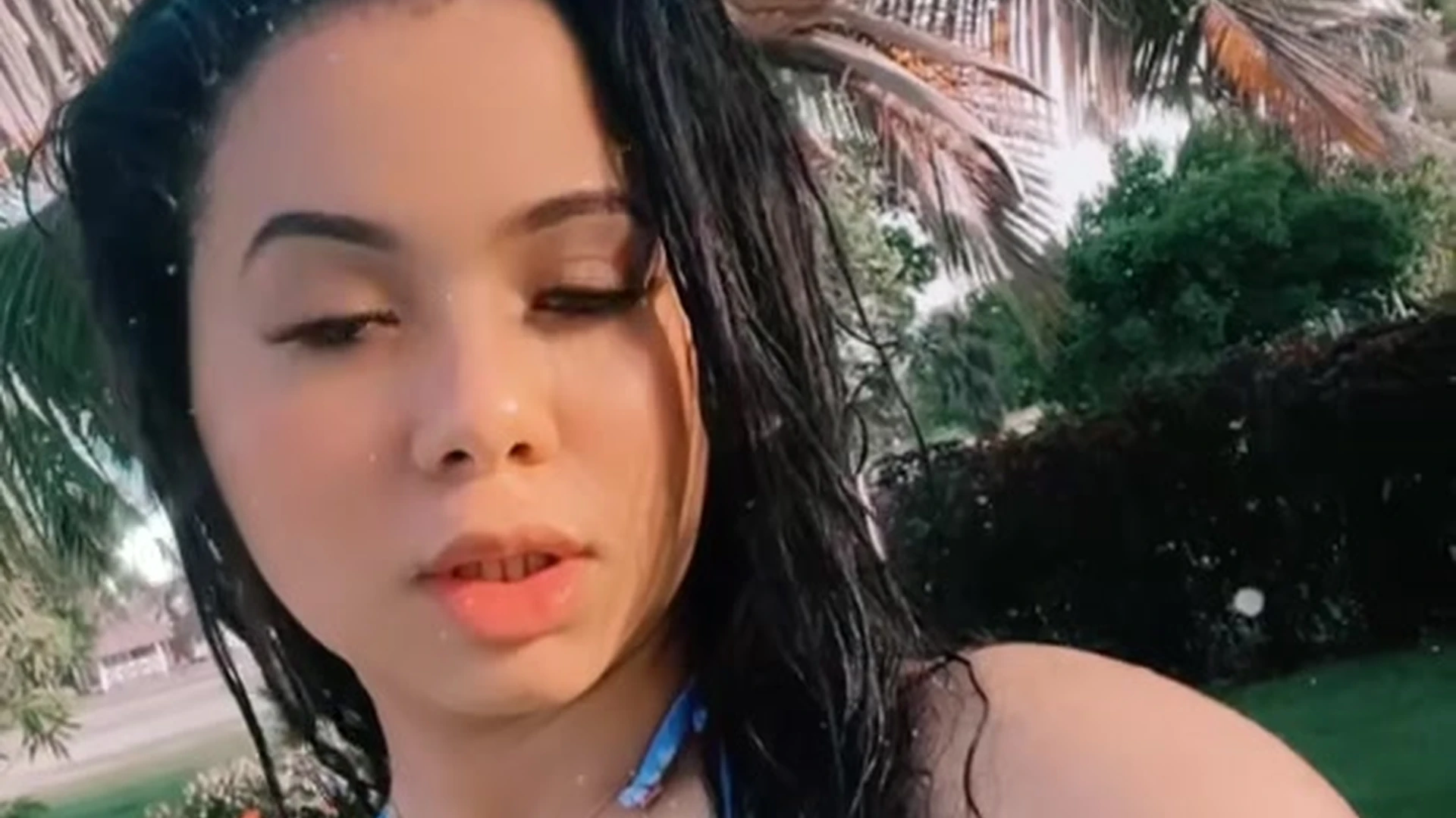 AudryAdames wearing bra and panty in park