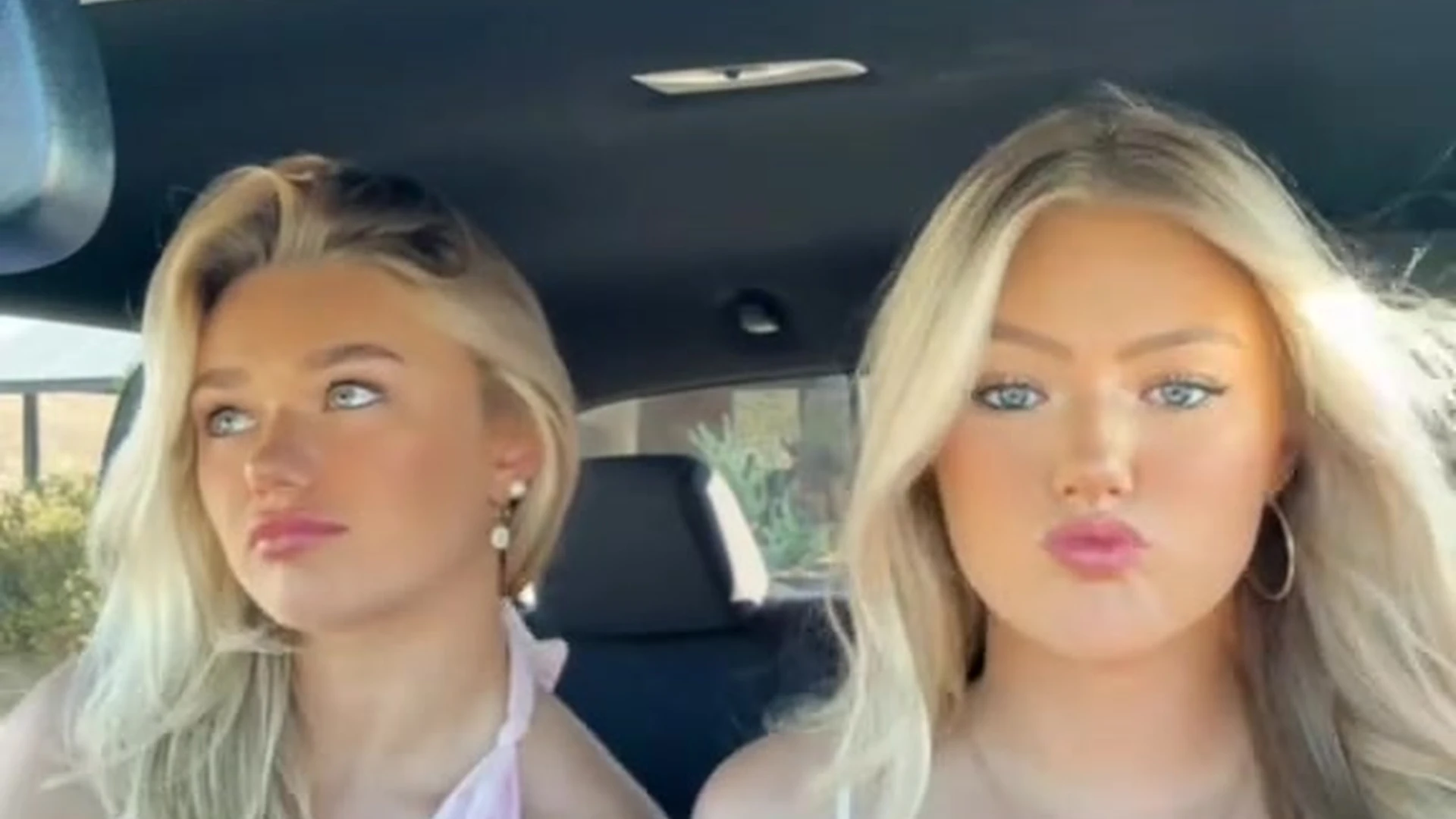 Hailey Sigmond trying to show boobs in car