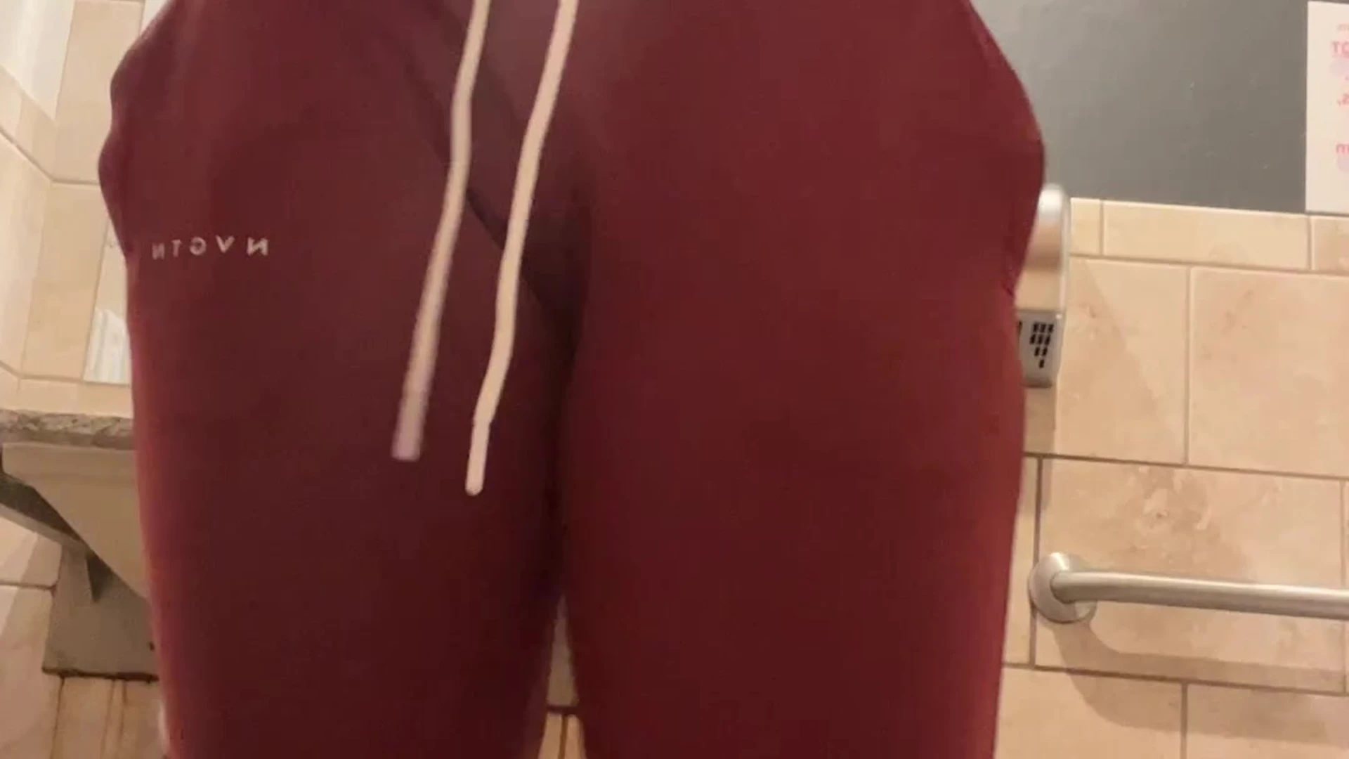 Womanwearingred in red pajama and teasing