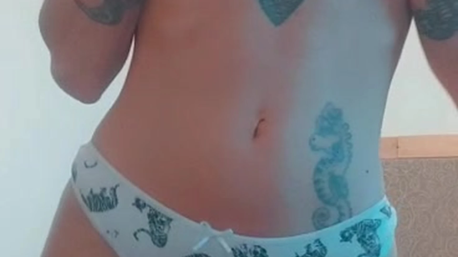 Kadito stripping and spreading her nude ass