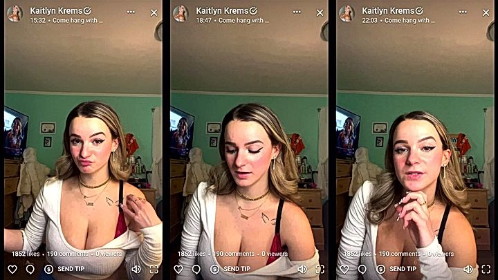 innocent Kaitlyn Krems doing striptease video