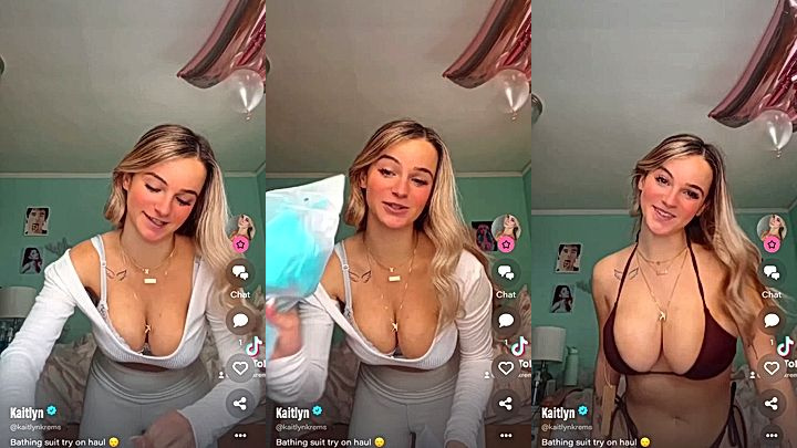 Kaitlyn Krems doing a striptease video on live