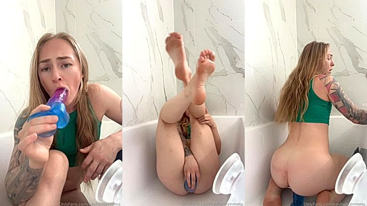 wild queen Kay Hansen dildo fuck herself hard in bathtub till she squirts leaked onlyfans video
