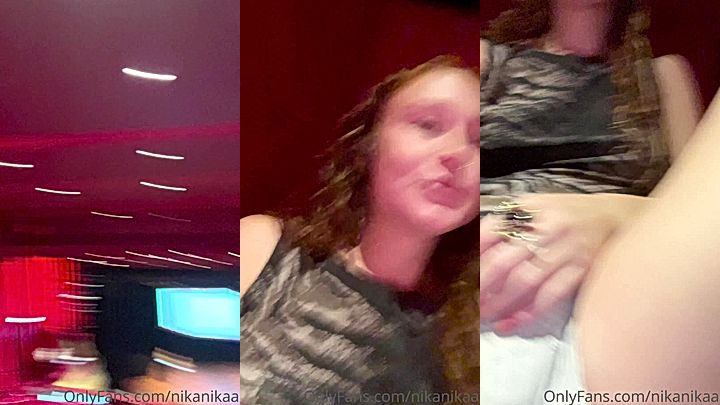 naughty nasty slut Nikanikaa leaked video of her showing her wet pussy in the theatre