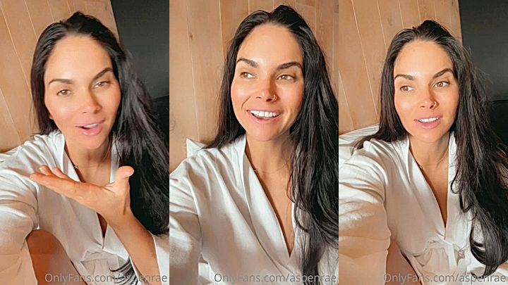 naughty onlyfans model Aspen Rae shows her huge tits in a robe