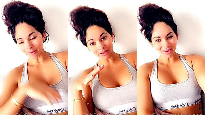 scottish onlyfans model Aspen Rae shows her big tits in lingerie