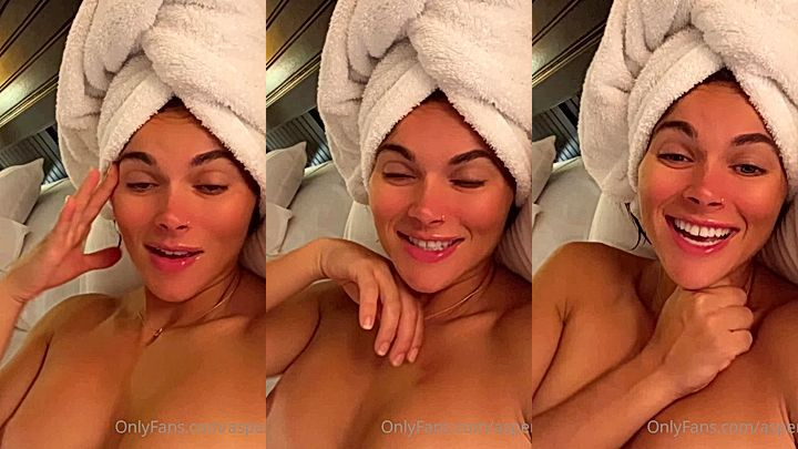 naughty onlyfans model Aspen Rae talks dirty to cam and show huge tits