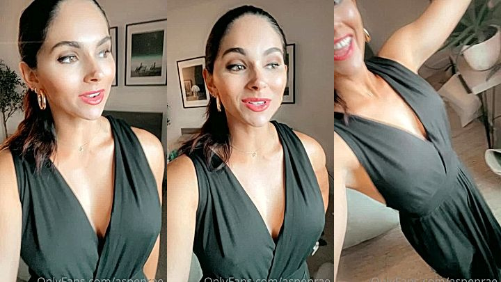 sexy pretty onlyfans model Aspen Rae shows her big tits in a dress