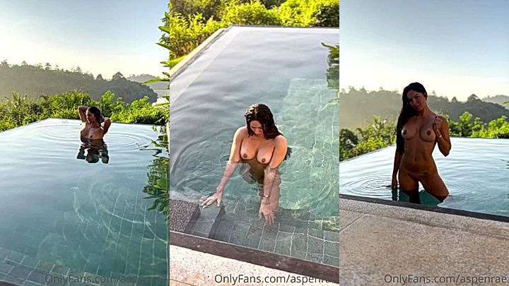scottish onlyfans model Aspen Rae rubs her sexy body in the  pool