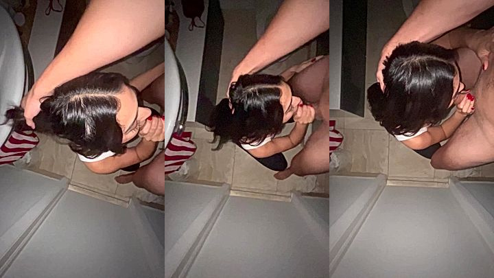 slutty onlyfans model model That1iggirl sucks huge cock in the bathroom