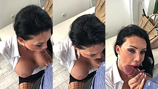 busty milf Aletta Ocean got facefucked in the office after hours