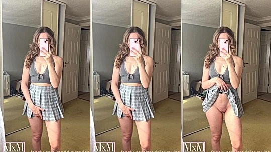 naughty onlyfans model MaddiexMyles do mirror selfie and lift up her skirt and…….i